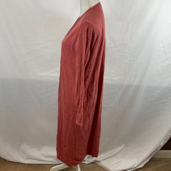 Three Bird Nest Duster Cardigan S Rose Pink Open Front Long Sleeve Pockets - Picture 8 of 14